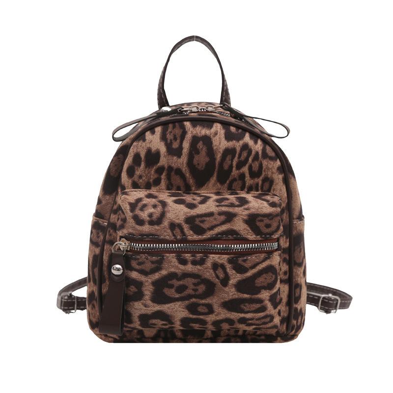 This year, casual leopard print women's 2025 new winter simple foreign style fashion single shoulder double shoulder small schoolbag soft