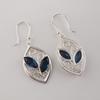 London Blue Topaz Gemstone Sterling Silver Handmade Earring 1.2", Elegant Silver Earring For Mother/Wife, Topaz Gemstone Earring CE-24-6