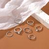 Ring Set, Personalized Retro V-Shaped Flower Point Diamond 7-Piece Set Ring.