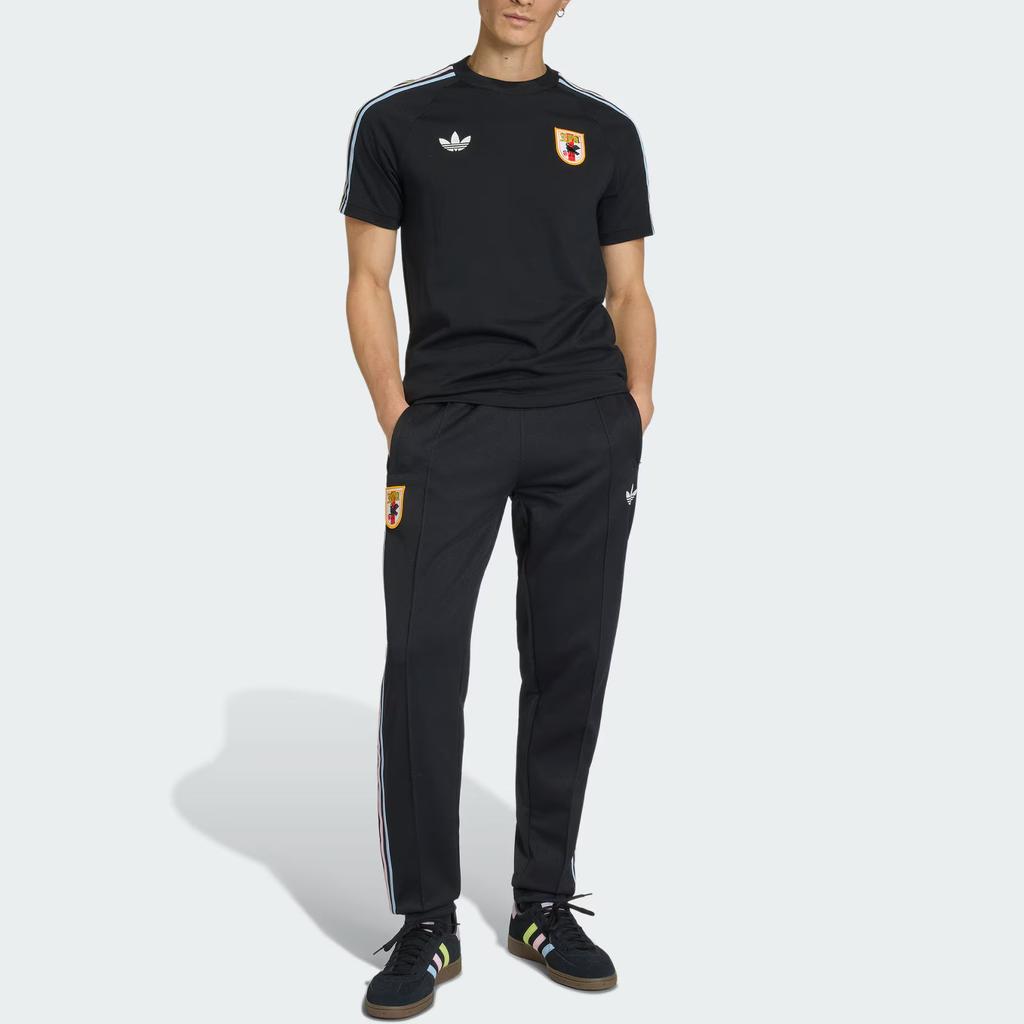 adidas Originals Japan Retro Football Casual Culture Slim Fit Knitted Striped Short Sleeve T-Shirt Men Tops KA1521