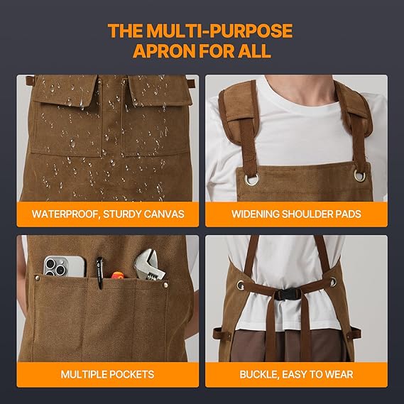 Nice Good Thickened Catering Apron Cotton Canvas Waterproof Cooking Aprons Shop Kitchen Home Gardening Work Clothes For Work