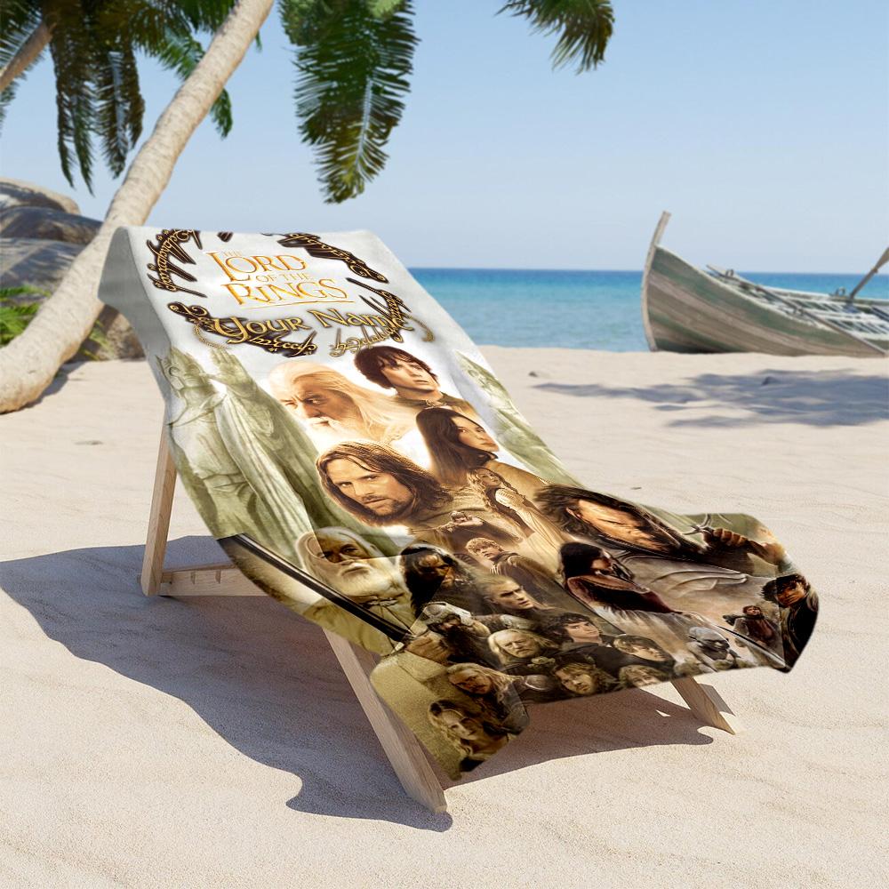 Lord Rings Customize Your Name Beach Towel High Absorbency & Quick-Dry Ideal for Travel Outdoor Swim Pool Yoga Surf Camping Hiking Gym Gift Holiday
