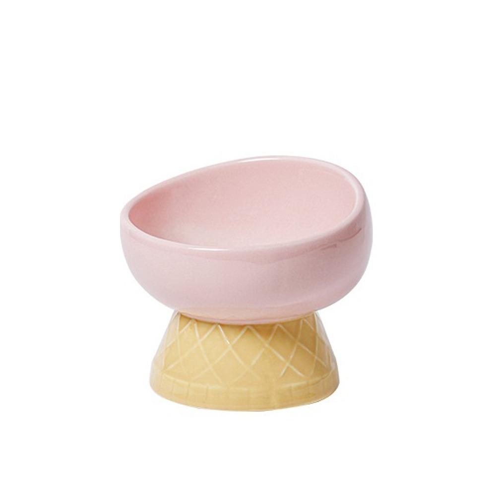 Oblique Mouth Cat Drinking Bowl Anti Overturning Raised Cat Bowl Ceramic Pet Bowl  Pet Feeding