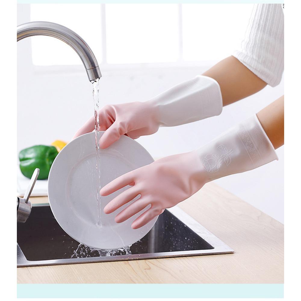3 Pairs of Cleaning Gloves, Household Cleaning Dishwashing Gloves, Kitchen Dishwashing Gloves, Rubber Thin, Durable, Waterproof, Plastic Thick