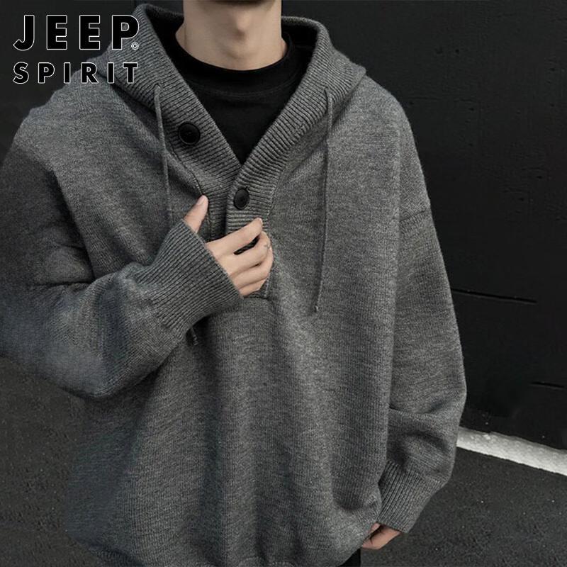 

JEEP SPIRIT Men s Hooded Knit Sweater Jacket XL