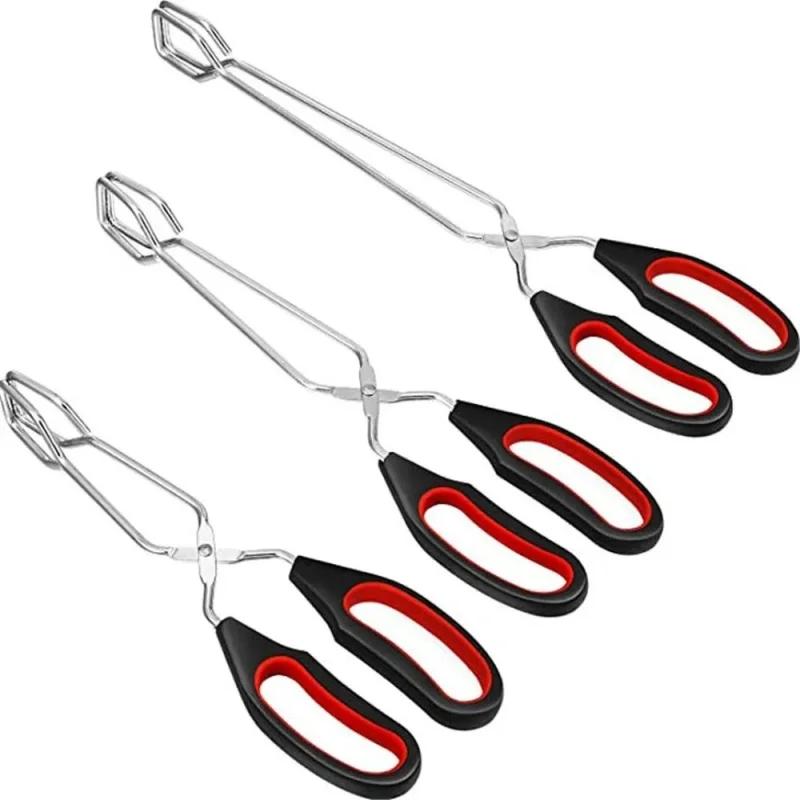 Barbecue Scissor Tongs Grilled Food Tong Long Handle Scissor BBQ Bread Roast Clip Kitchen Baking Tongs Rotisserie Grill Barbecue