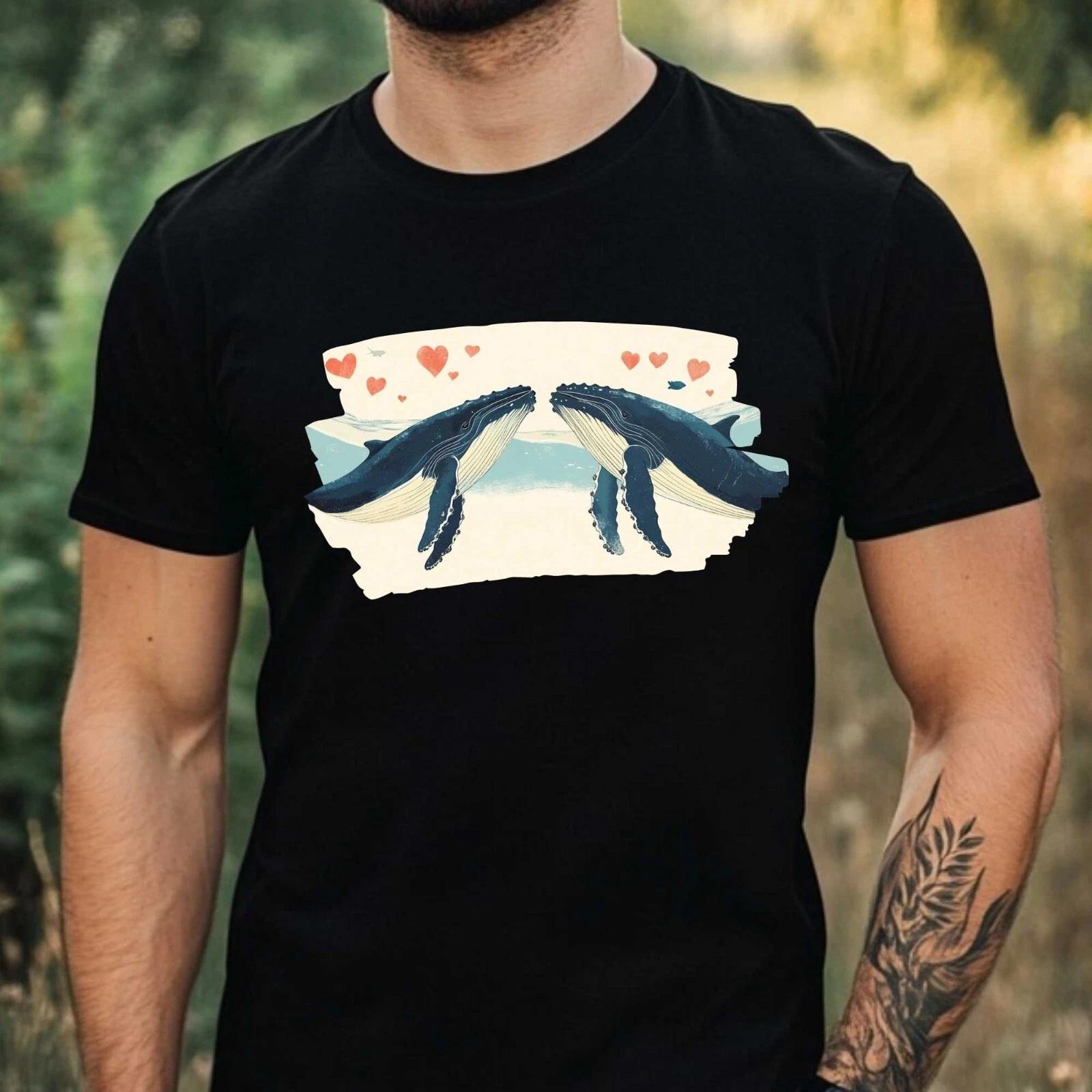 T-Shirt Herren Buckelwal Motiv Baumwolle Größe XS bis 5XL M