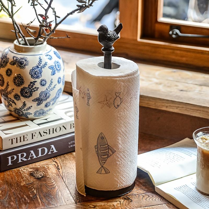 Vintage Cast Iron Craft Bird Tissue Holder Kitchen Paper Towel Holder Desktop Decoration Storage Rack Bathroom Accessories