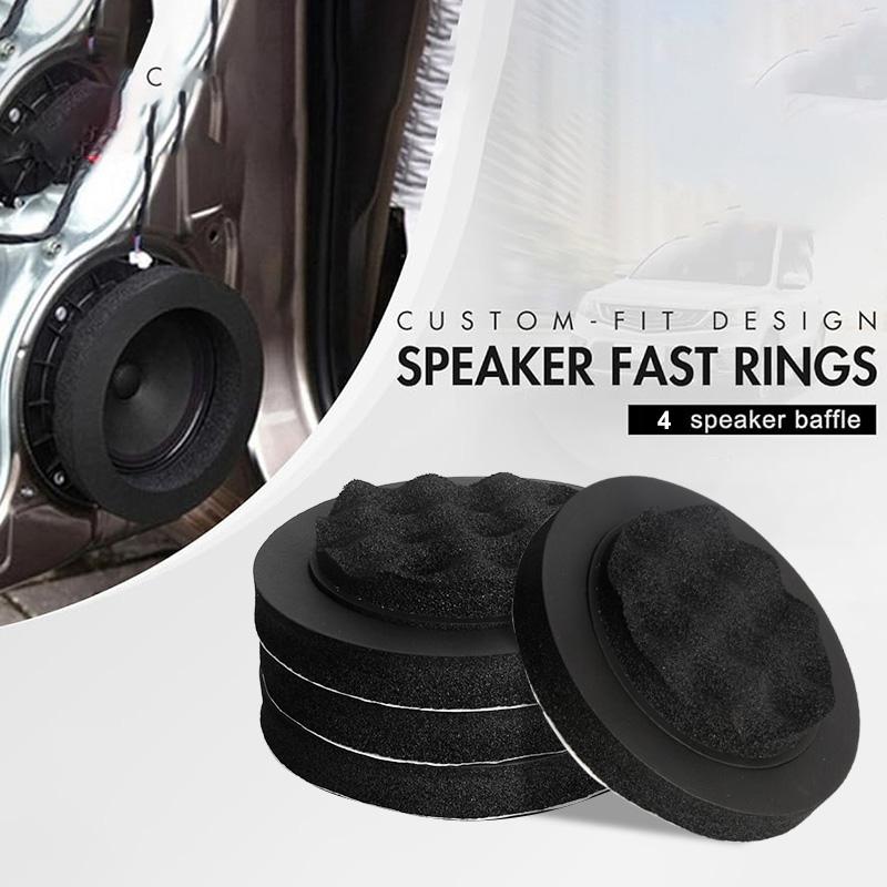 4Pcs 6.5 Inch Car Universal Speaker Ring Soundproof Cotton, Enhance The Sound Effect