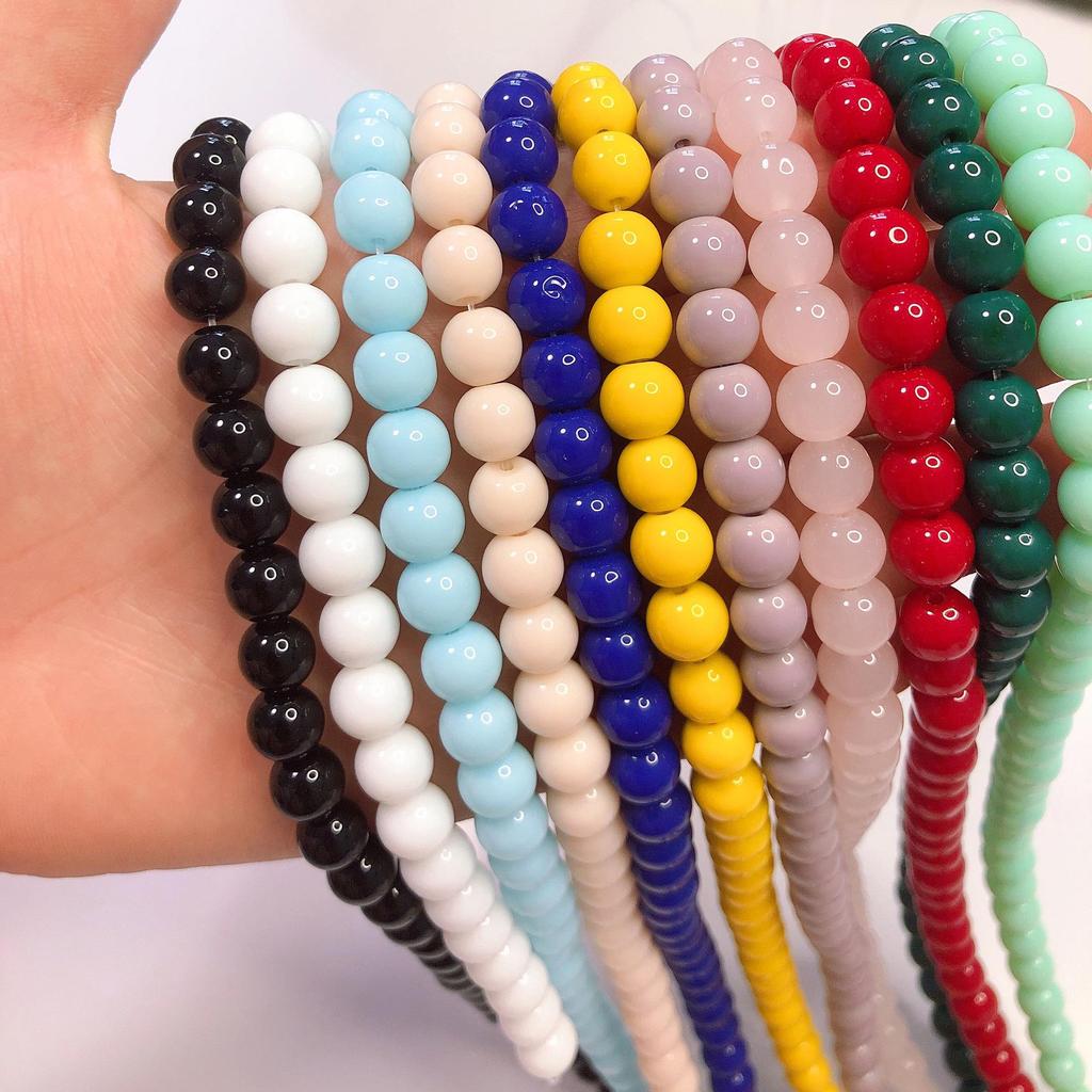 8mm Glossy Porcelain Crystal Beads for Handmade DIY Earrings & Bracelets