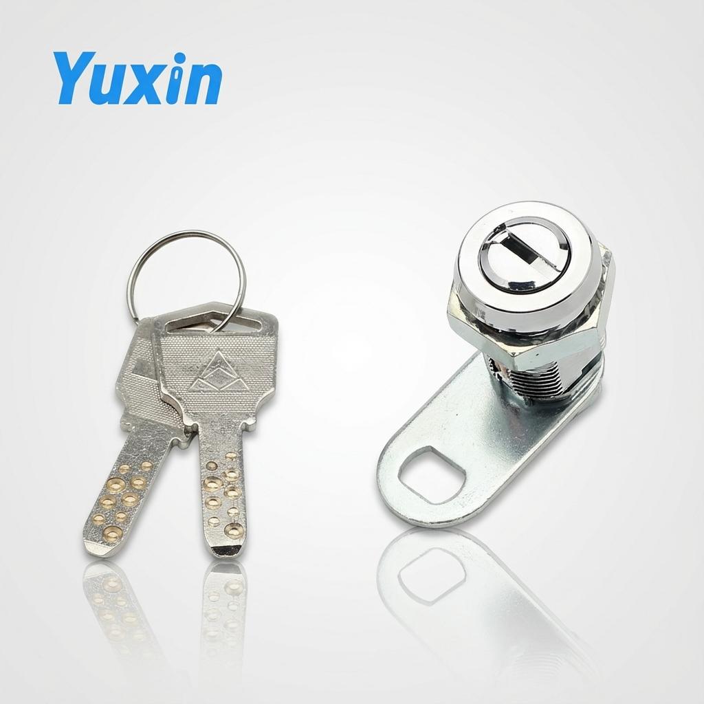YX-DZS-072 High Security Dimple Industrial Zinc Alloy Cabinet Key Cam Lock for ATM & Locker Machines Panel Lock with 2 Keys (silver,Zinc Alloy&Cam Lock) серебряный