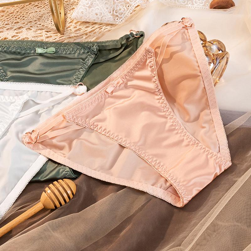 1 Stück Eis-Seide Slips Luxus Unterhosen Dessous Bequeme Dreiecks-Slips Atmungsaktive Nylon Damenunterwäsche Einfarbig