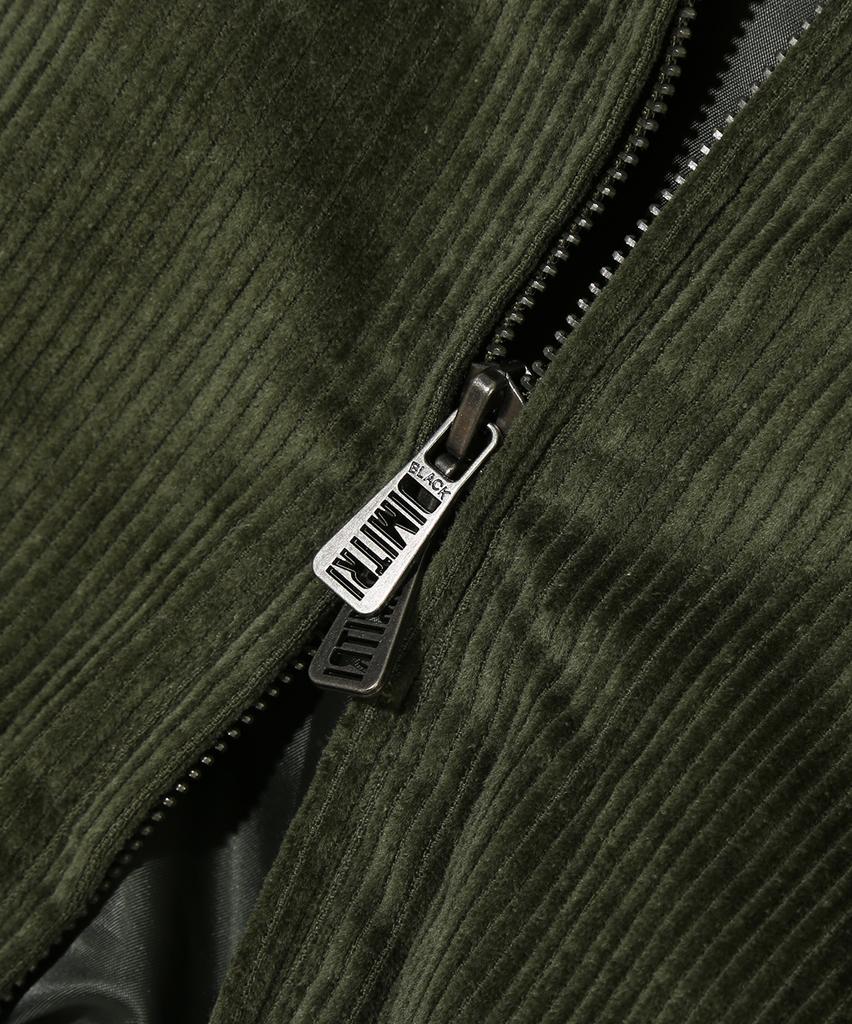 Dimitri Black 2Way Crop Corduroy Drizzler Jacket_Olive