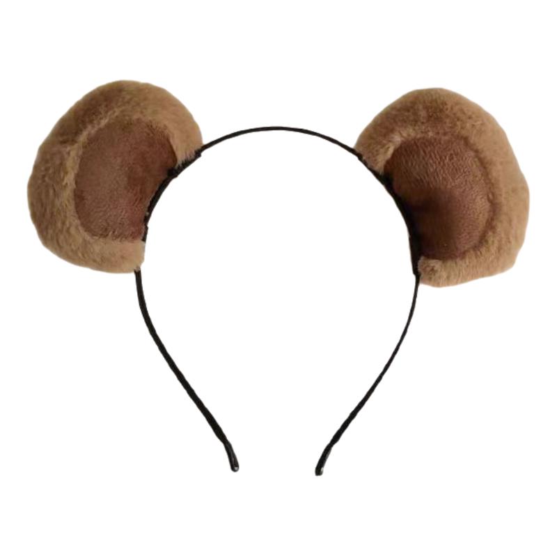 

[ZYAS]1Pcs Soft & Adorable Unisex Accessory Plush Bear Ear Headbands For Daily Parties And Cosplay Ideal Gift For All Ages хакі