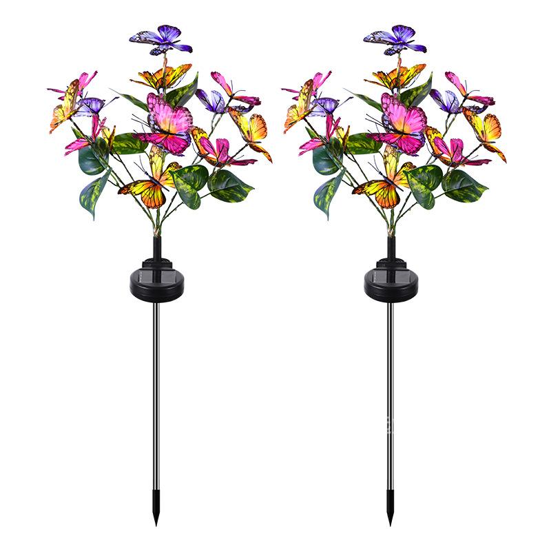 Outdoor Solar Flower Light for Garden Decoration LED RGB Fairy Light Solar Powered Lamp Decorative Lights for Landscape Backyard