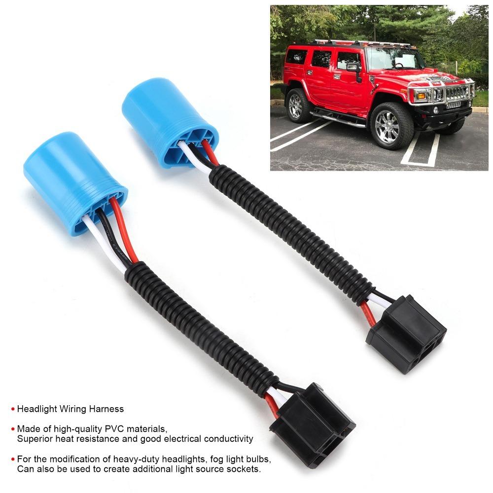 2PCS Electrical Connector Adapter for Harness 9007 H2 Headlight 12V‑24V Outdoors