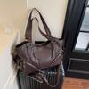 PU Shoulder Bag Women's Fashion Tote with Star Stud Detail and Dual Side Zip Pockets