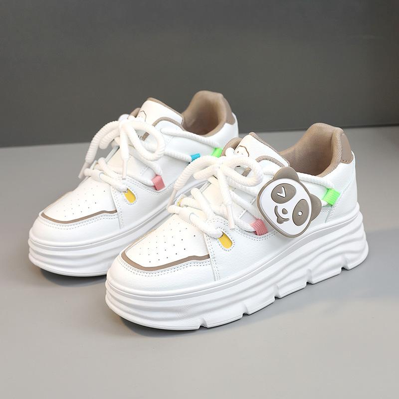 

[Customized] W3620 new color matching women s shoes 2025 autumn panda breathable inner height-increasing thick-soled sports and leisure shoes 34