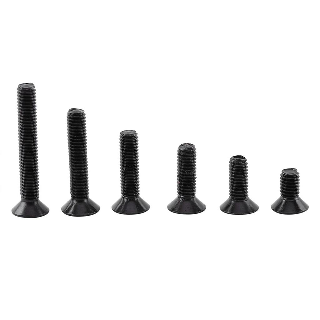 250pcs M3 Black Alloy Steel Hex Socket Screws Bolt With Hex Nuts Assortment(Flat Head)