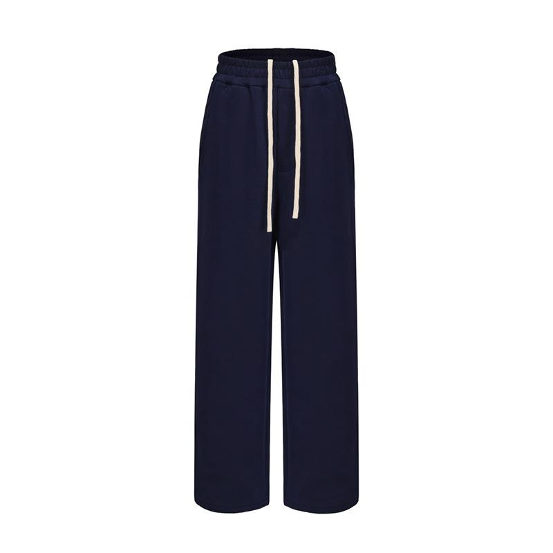 

2026 New Comfortable Loose Straight-Leg Sweatpants for Men, Loose Solid Color Sports Casual Pants S сапфир синий
