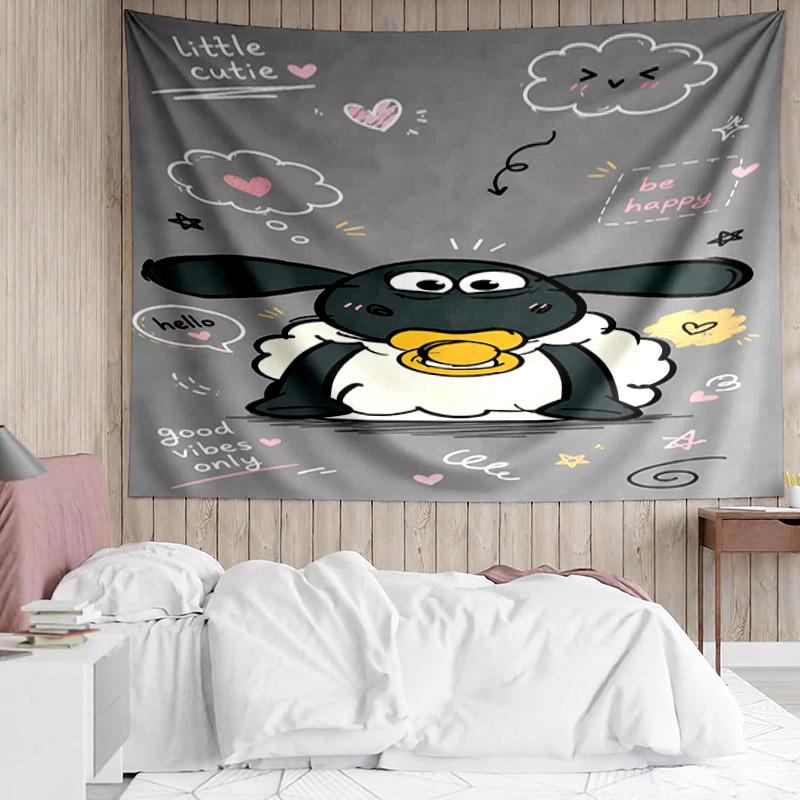 1PC Sheep Friends Adventure Tapestry Accessories Playroom Tapestry, for Bedroom,Livingroom, dormitory Room Wall Decor Fan Birthday Gifts