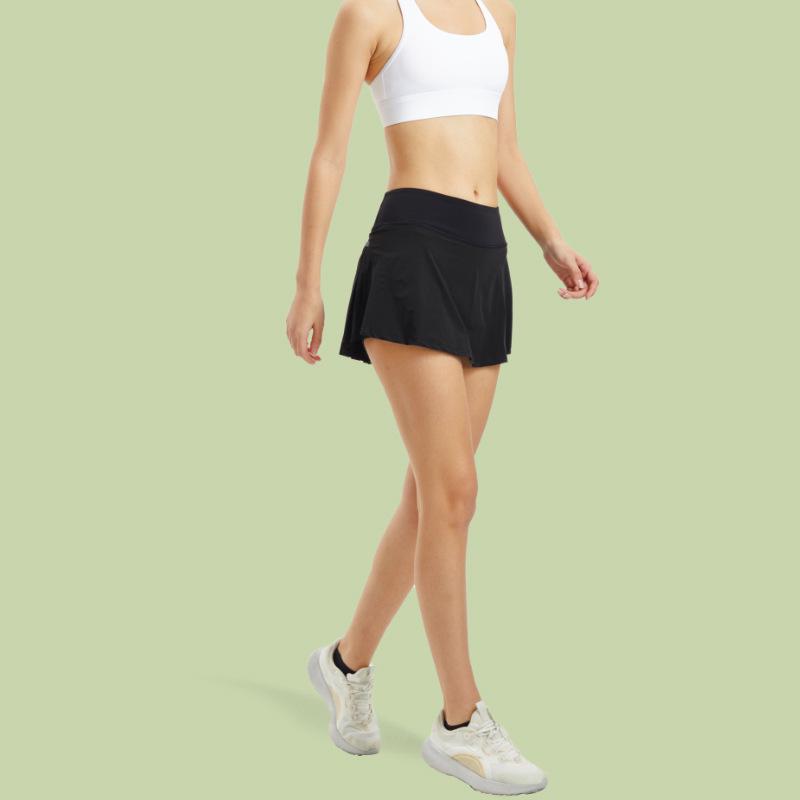 

Women s Tennis Golf Skirt - Quick-Drying, Breathable, Anti-Exposure Fitness Skort Small чорний