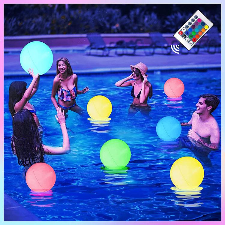 PVC Luminous Inflatable Beach Ball - 16 Colors for Outdoor and Pool Play