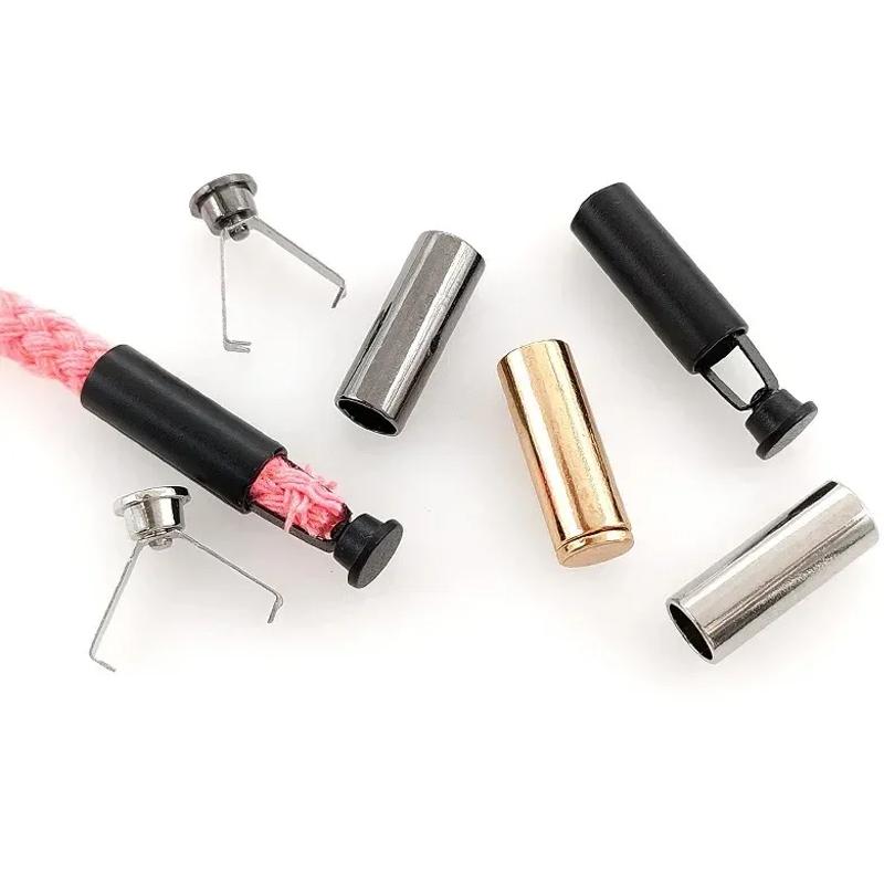20 Sets Metal Rope Ends Stopper Button Cord End Lock Cap Hanging Bell Buckle DIY Bag Shoes Garment Lanyard Accessories NEW