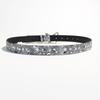 Jean-Look Fashion Belt with Scattered Star Pattern, PU Leather Sash, Metal Hardware and Fit Adjustment Points for Outfits