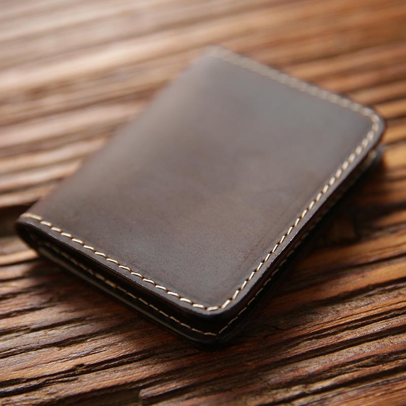 

Vintage Men s Crazy Horse Leather Card Holder - Multifunctional Ultra-Thin Leather Card Case for Driver s License and More