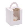 1-Piece Handheld Muffin & Cupcake Box with Transparent Window for Pastry and Dessert