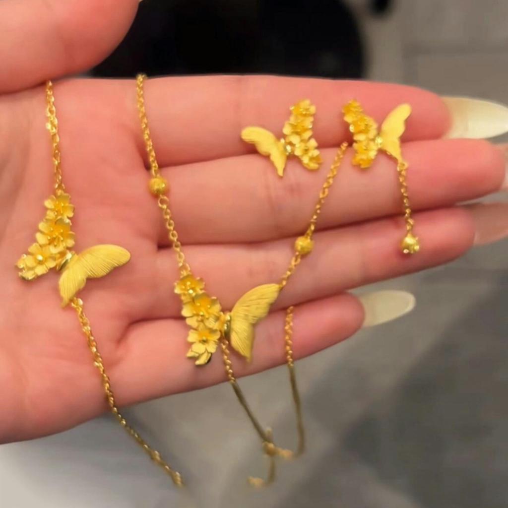 Butterfly Flower Pendant Bracelet Medieval Vintage Light Luxury Bracelet Versatile Light Luxury High-end Jewelry Women