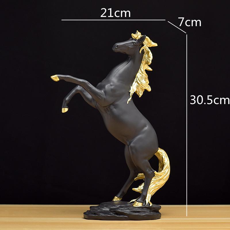 

Simulation Animal Golden Horse Animal Craft Sculpture Desktop Decoration Crafts Statue Animal Figures Home Decoration Figurine чорний