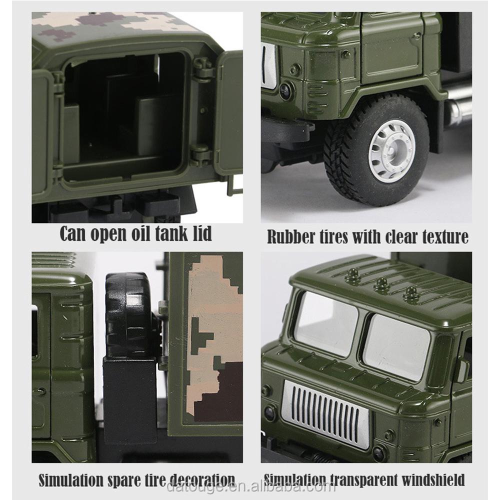 Model vojenského obrněného auta 1/43 vojenského nákladního automobilu, model vozidla se simulací kojenců pro dětskou zatahovací hračku se světelným zvukem (Starožitný lékařský vůz)