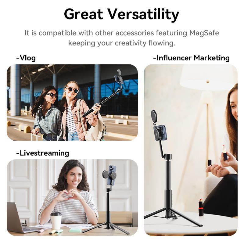 Ulanzi MG-002 Max 1.64m / MG-003 Pro 1.36m Magnetic Phone Selfie Stick Extendable Tripod for iPhone 16 15 14 13 Photograph Vlog 7