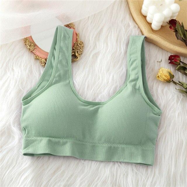 FINETOO Padded Tube Tops Sexy Crop Top Seamless Underwear U-Back Wrapped Chest Streetwear Female Fitness Tops Tank Lingerie 2020