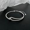 Fashion Silver Double-Layer Starry Sky Bracelet Asymmetric Hollow Bracelet Personalized Luxury Jewelry Simple Twists Bracelet