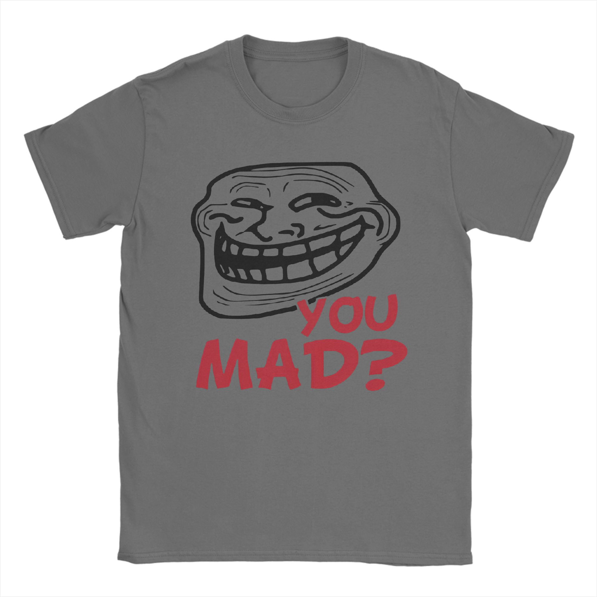 

Men s T-Shirt You Mad Troll Face Memes Novelty Cotton Tee Shirt Short Sleeve Funny Humor T Shirt Crew Neck Tops Birthday Gift 4XL