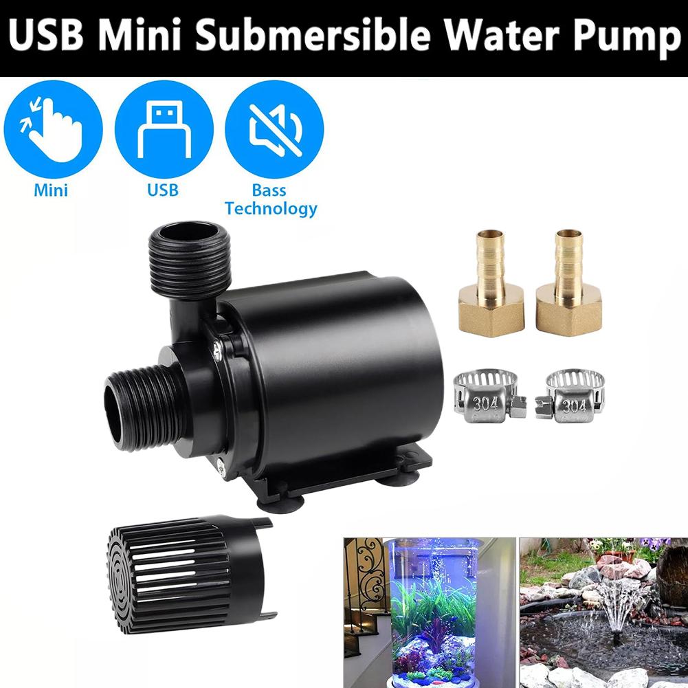 500LH 4W Submersible USB Mini Water Pump with 1 5m Cable for Aquarium Fountain Indoor Campsite and Water Garden Use