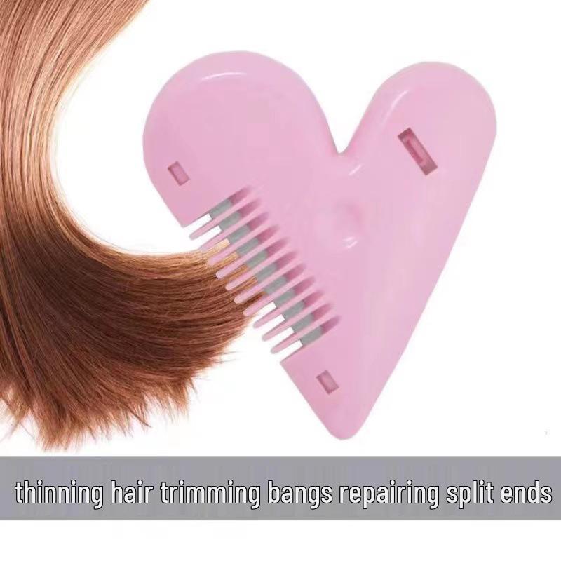Double-Sided Peach Heart Hair Comb & Children's Safe Trimmer