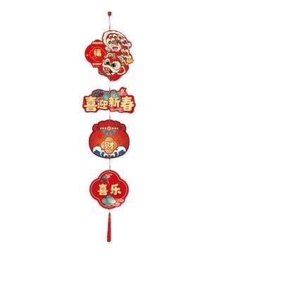 Chinese Style Spring Festival Decoration Traditional Cartoon New Year Hanging Pendants Handcrafted with Tassels