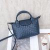 Handwoven Leather Crossbody Bag Adjustable Strap Dumpling Shape Medium Size Fashion Accessory