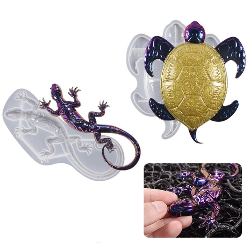 Silicone Epoxy Mold Crafts Moulds Home Wall Decorations Turtle/Gecko Shaped Ornaments Molds Silicone Material for Crafts