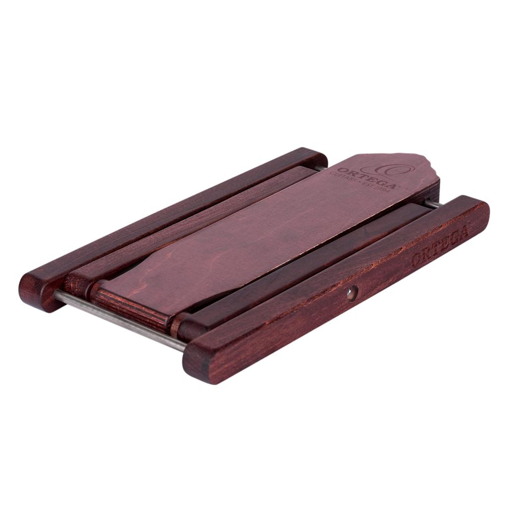 ORTEGA OWFS-1WR Guitar Footrest, Wooden Birch, 5-Level Adjustable, with Guitar Head Design, Wine Red