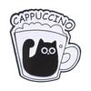 Cute Coffee Cup Cat Enamel Pins Funny Americano Latte Mocha Cappuccino Cartoon Black Kitten Brooches Lapel Badge Jewelry Gifts