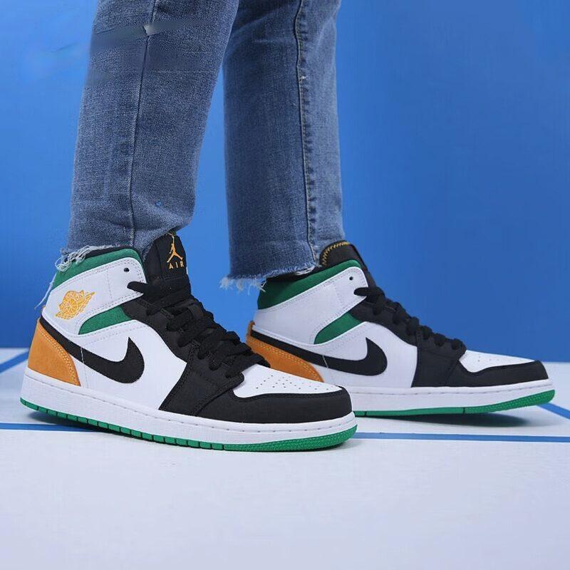 Jordan 1 Mid SE White Laser Orange Lucky Green GS BQ6931-101
