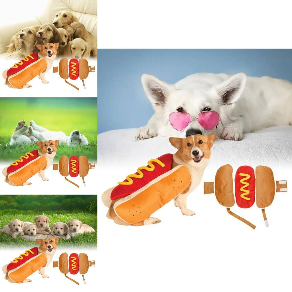 Entzückende Baumwoll-Hotdog-Haustierkleidung für kleine Hunde und Katzen. Perfekt für festliche Feiern.