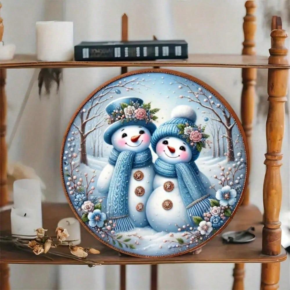 Snowman Metal Wall Art Aluminum Home Decor for Indoor Hanging Halloween Christmas Gift