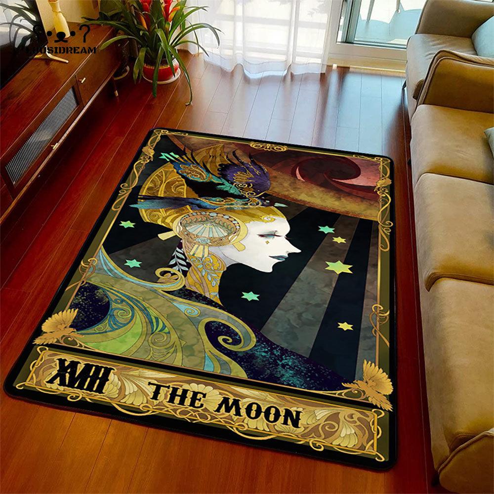 Tarotkarten Design Teppich Rutschfeste Teppiche Schlafzimmerteppich Teppich für Teenager Läufer Flur Bodenmatten Weihnachten Natal Geschenk Dekor