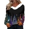 Long Sleeve Shirts For Women Cute Tops Christmas Prints Tees Blouses Casual Plus Size Basic Tops Pullover